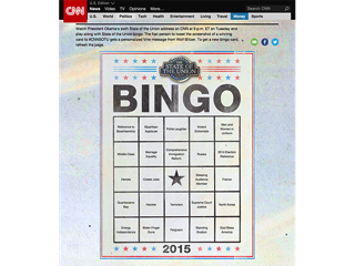 Screenshot of State of the Union Bingo